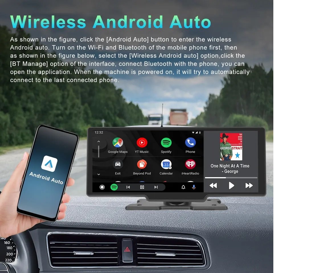 Multifunkn LCD Display 10" A3247 s CarPlay & Android Auto  V chytr spolenk na cesty