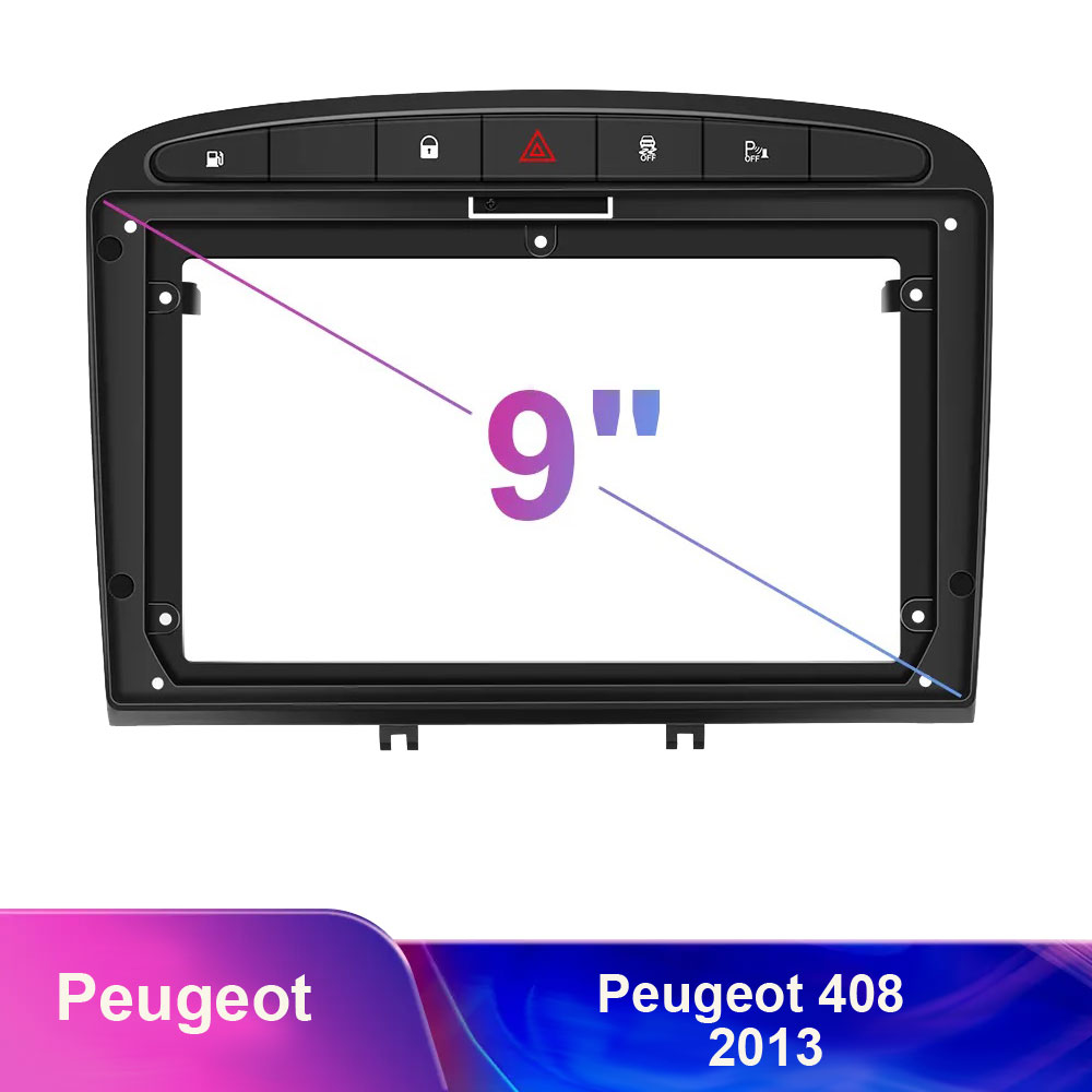 Redukn rmeek A 7086 pro autordio 9" pro Peugeot 408 2013 (matn ern)