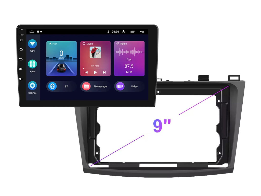 2DIN Autordio 9" LCD A3018 Android 11 s rmekem  A7190 pro Mazda 3 (2009-2013