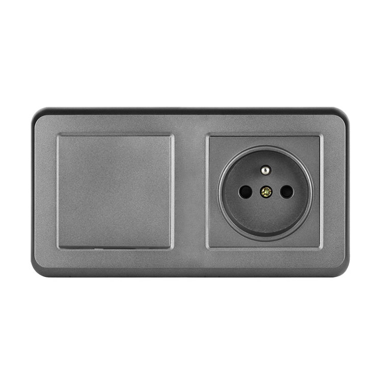 UNIC Elektrick zsuvka 230V + vypna jednoplov .1, v rmeku 153mm, plast ed
