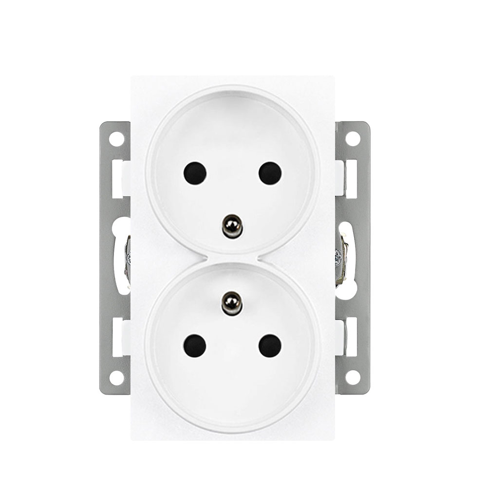 modul dvojz�suvka MDDZ230V Z�suvka 2x230V 16A, plast b�l� pro r�me�ek 122mm