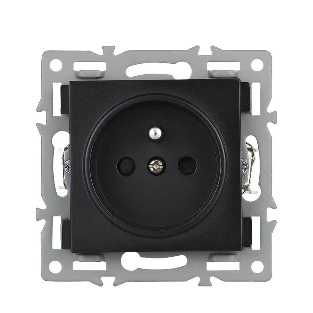 Modul z�suvka 230V �ern� do r�me�ku 82mm