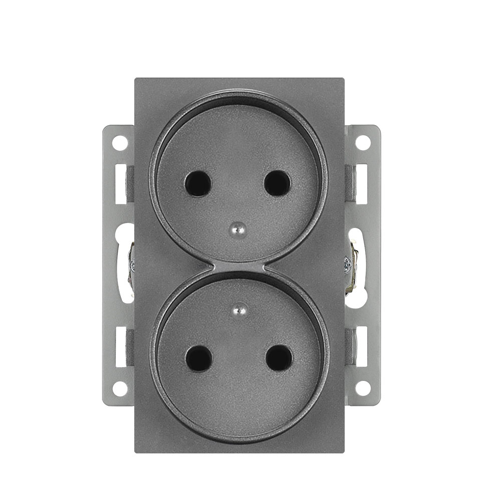 modul dvojz�suvka MDDZ230V Z�suvka 2x230V 16A, plast �ed� pro r�me�ek 122mm