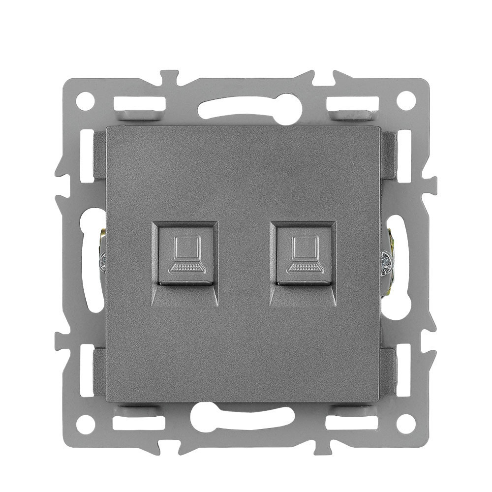 modul z�suvka MDZ2RJ45CAT5 Z�suvka 2xRJ45 cat5 plast �ed� pro r�me�ek 82mm