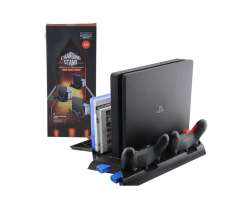 Multifunkn vertikln stojan P4-245 pro PS4 s vtrnm a dobjec stanic - 699 K