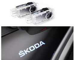 LED Logo koda Superb 1, Octavia, Fabia, Roomster, 2 ks svtel do dve SKODA - 388 K