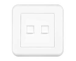 UNIC Z�suvka 2xRJ45 cat5 v r�me�ku, plast b�l� - 94 K�