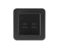 UNIC Z�suvka 2xRJ45 cat5 v r�me�ku, plast �ern� - 94 K�