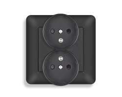 UNIC Elektrick� dvojz�suvka 2x230V �ern� plast - 114 K�