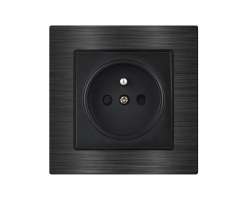 UNIC Elektrick� z�suvka 230V �ern�, v r�me�ku 82mm, slitina hlin�ku - 146 K�