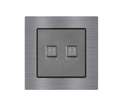 UNIC Z�suvka 2xRJ45 cat5 v r�me�ku 82mm, �ed� slitina hlin�ku - 157 K�