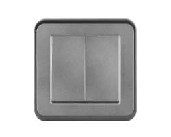 UNIC Dvojvyp�na� lustrov� s�riov� �.5 v r�me�ku 82mm, plast �ed� - 85 K�