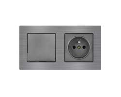 UNIC Elektrick� z�suvka 230V + vyp�na� jednop�lov� �.1 v r�me�ku 153mm, slitina hlin�ku �ed� - 245 K�