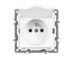 UNIC modul z�suvka MDZ230VIP44 16A s krytem IP44, b�l� do r�me�ku 82mm - 68 K�