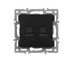 UNIC modul z�suvka MDZ2RJ45CAT5 Z�suvka 2xRJ45 cat5,�ern� pro r�me�ek 82mm - 69 K�