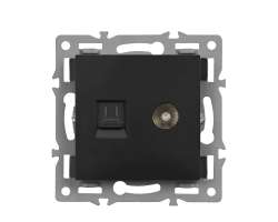 UNIC Modul MDNRJ45+TV Z�suvka RJ45+TV plast �ern� do r�me�ku - 128 K�