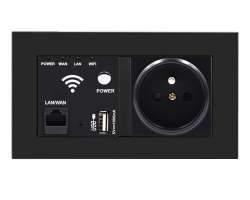 SRAN z�suvka WiFi socket + z�suvka 230V 16A v r�me�ku, plast �ern� - 550 K�