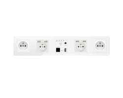 SRAN Elektrick� p�tiz�suvka WiFi socket, 230V+2*USB 5V/2,1A  v r�me�ku 420mm, vhodn� pod TV plast b�l� - 860 K�