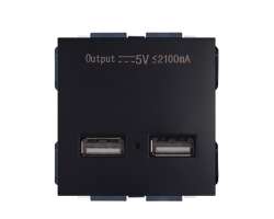 modul 2x USB 5V/2,1A plast ern - 198 K
