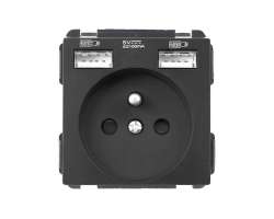 SRAN �ern� modul MDZ230USB25V Z�suvka 230V+2*USB 5V/2,1A do r�me�ku 86mm - 150 K�