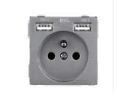 modul zsuvka 230V+2xUSB 5V/2,1A ed - 198 K