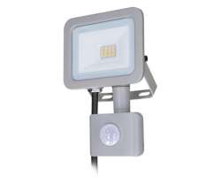 Solight LED reflektor Home se sensorem, 10W, 750lm, 4000K, IP44, šedý - 360 Kč