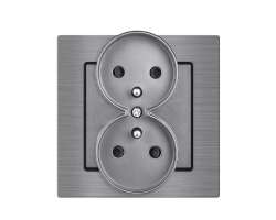 UNIC Elektrick dvojzsuvka 2x230V ed v rmeku 82mm, slitina hlinku ed - 177 K