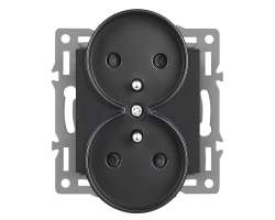 UNIC modul dvojz�suvka MDDZ230V Z�suvka 2x230V 16A, �ern� pro r�me�ek 82mm - 89 K�