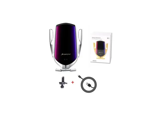 samootviraci bezdratova qi nabijecka / drzak do auta s automatickym uchopenim telefonu  r1 gold