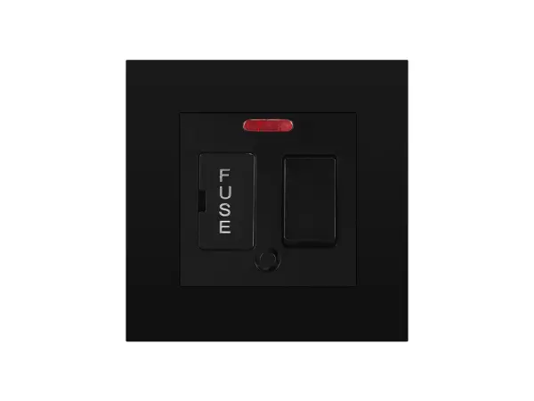 sran pojistkovy spinac s kontrolkou 13a vcetne ramecku, plast cerny