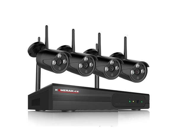 Bezdrátový 4 kamerový set WiFi IP PRO-6104B 1080p, 2MP black, CZ menu - Cena: 5980 Kč