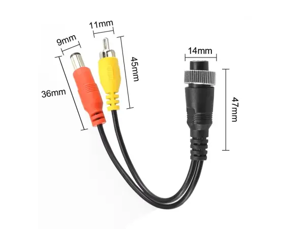 adapter kabelu parkovaci kamery 4pin samice - rca