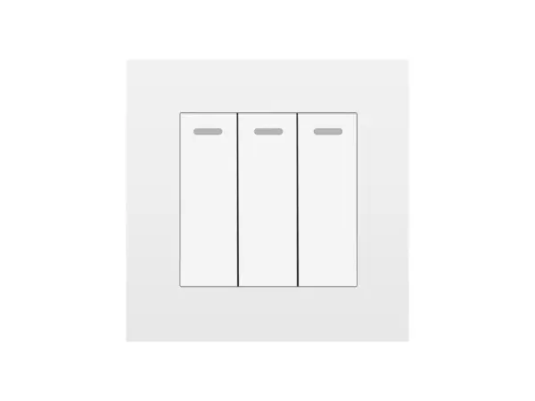 sran 3vypinac vcetne ramecku, plast bily