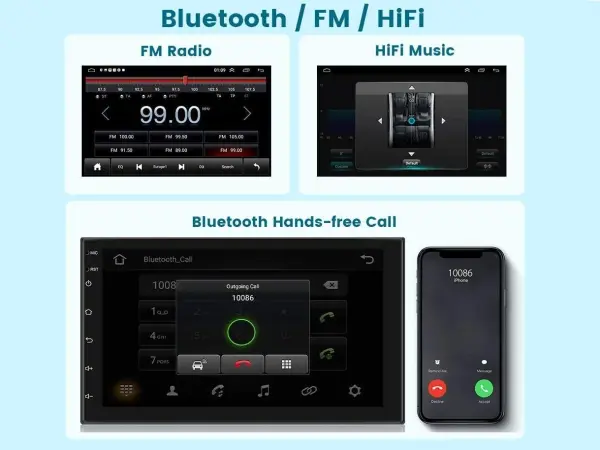 2din autoradio 7" a3017 2gb+32gb android 11 s carplay, android auto, gps wifi bt fm