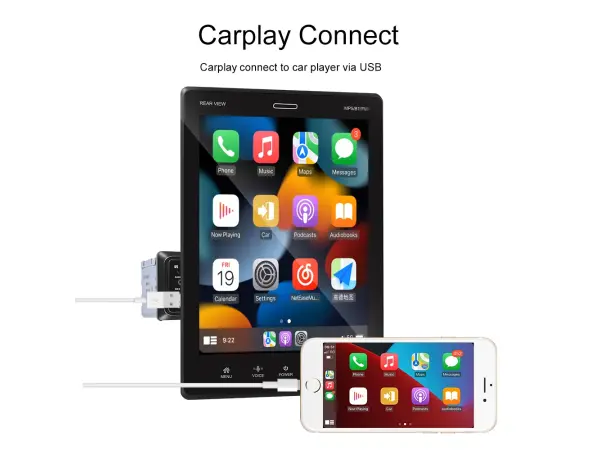 1din autoradio a3021 apple carplay lcd 9,5 vertikalne nastavitelny dotykovy displej