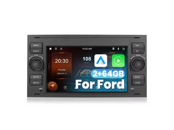 autoradio a3718bk android 13, 7"lcd - carplay, android auto, 2gb ram, 64gb rom, bt, wifi, gps, eq fm rds pro ford transit fiesta focus galaxy