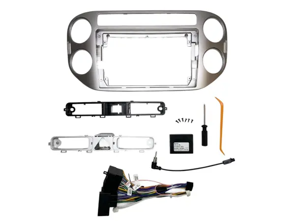 vw tiguan (2010-2015)-redukcni ramecek a7094 pro autoradio 9"  stribrny