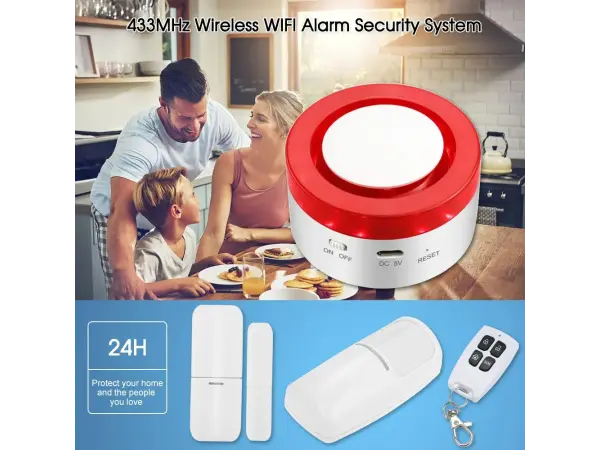 wifi chytry domovni bezdratovy alarm pst-h1 s vykonnou sirenou  pro android,ios
