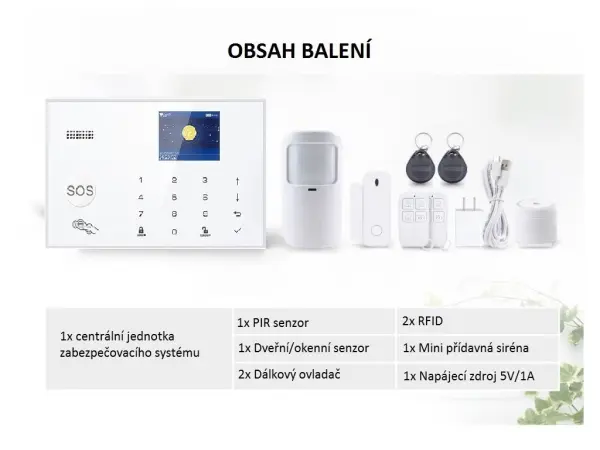 wi-fi/4g alarm system tuya zx-g30 white pro android,ios