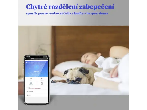 wifi chytry domovni bezdratovy alarm sn11 tuya  s vykonnou sirenou pro android,ios