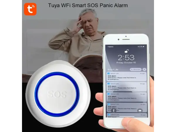 tlacitko sos  tuya  wifi, 433mhz