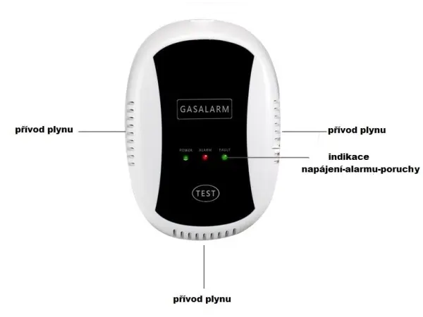 detektor uniku plynu pst-pa209 433mhz pro pripojeni k zakladne alarmu