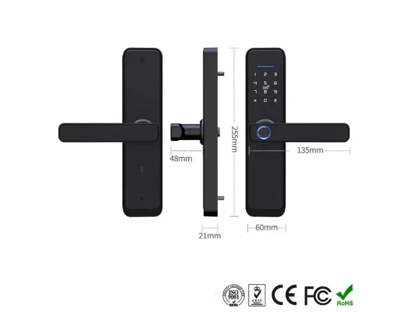 wifi inteligentni zamek tuya pst-x5 s klavesnici a otiskem prstu + zamek 5050, android/ios