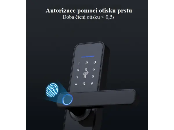 wifi inteligentni zamek tuya pst-x5 s klavesnici a otiskem prstu + zamek 5050, android/ios