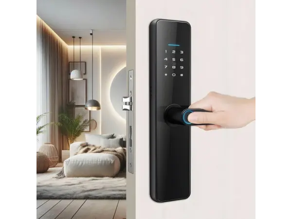 wifi inteligentni zamek tuya pst-x5 s klavesnici a otiskem prstu + zamek 5572, android/ios