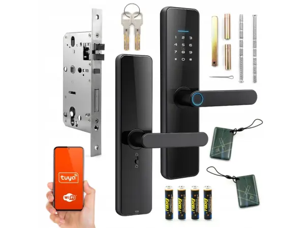 wifi inteligentni zamek tuya pst-x5 s klavesnici a otiskem prstu + zamek 5572, android/ios