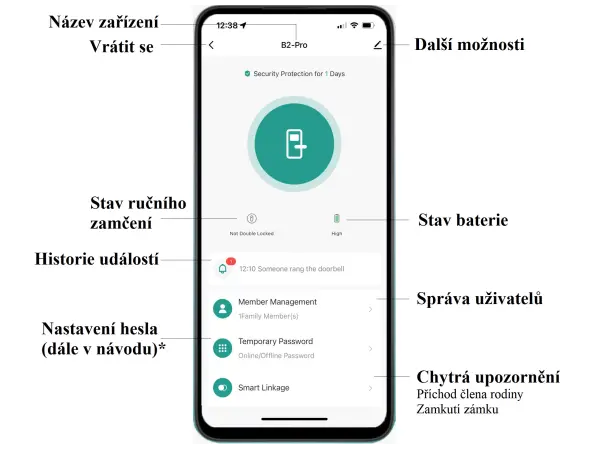 wifi inteligentni zamek tyua pst-b2 pro s klavesnici, otiskem prstu a kamerou + zamek 5572, android/ios
