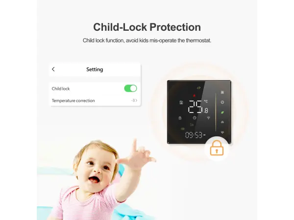 digitalni programovatelny pokojovy inteligentni termostat 006gcv pro ovladani plynoveho kotle nebo bojleru tuya cerny