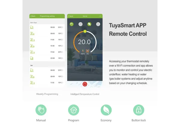 digitalni programovatelny pokojovy inteligentni termostat 006gcv pro ovladani plynoveho kotle nebo bojleru tuya cerny