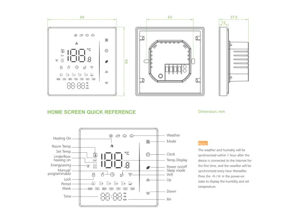 digitalni programovatelny pokojovy inteligentni termostat 006gcv pro ovladani plynoveho kotle nebo bojleru tuya cerny